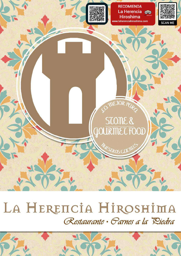 Menú. La Herencia de Hiroshima. Salon de Eventos y Bodas en Lorca